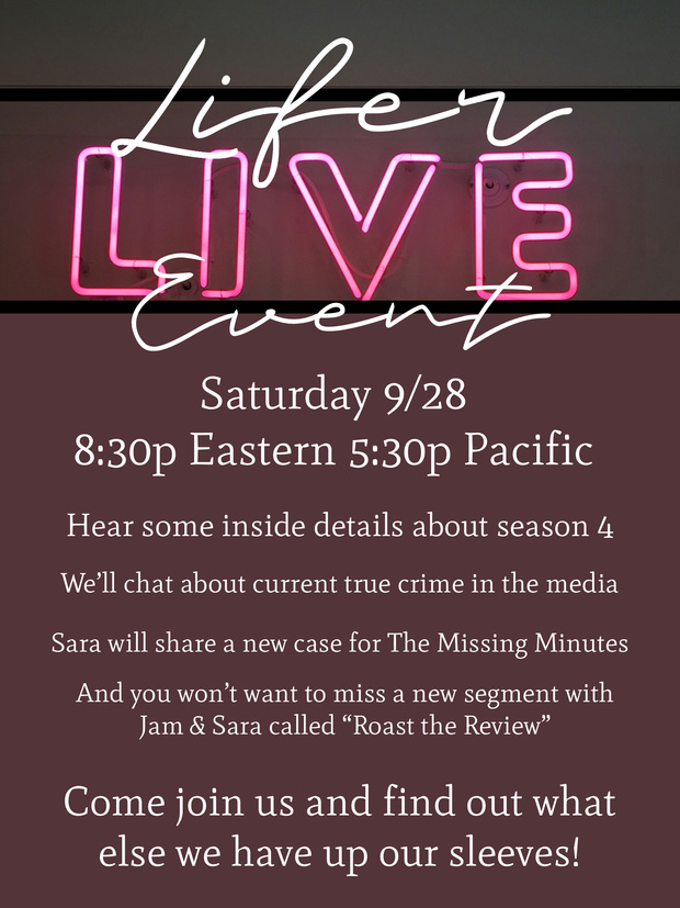 LIFER LIVE - Saturday 9/28